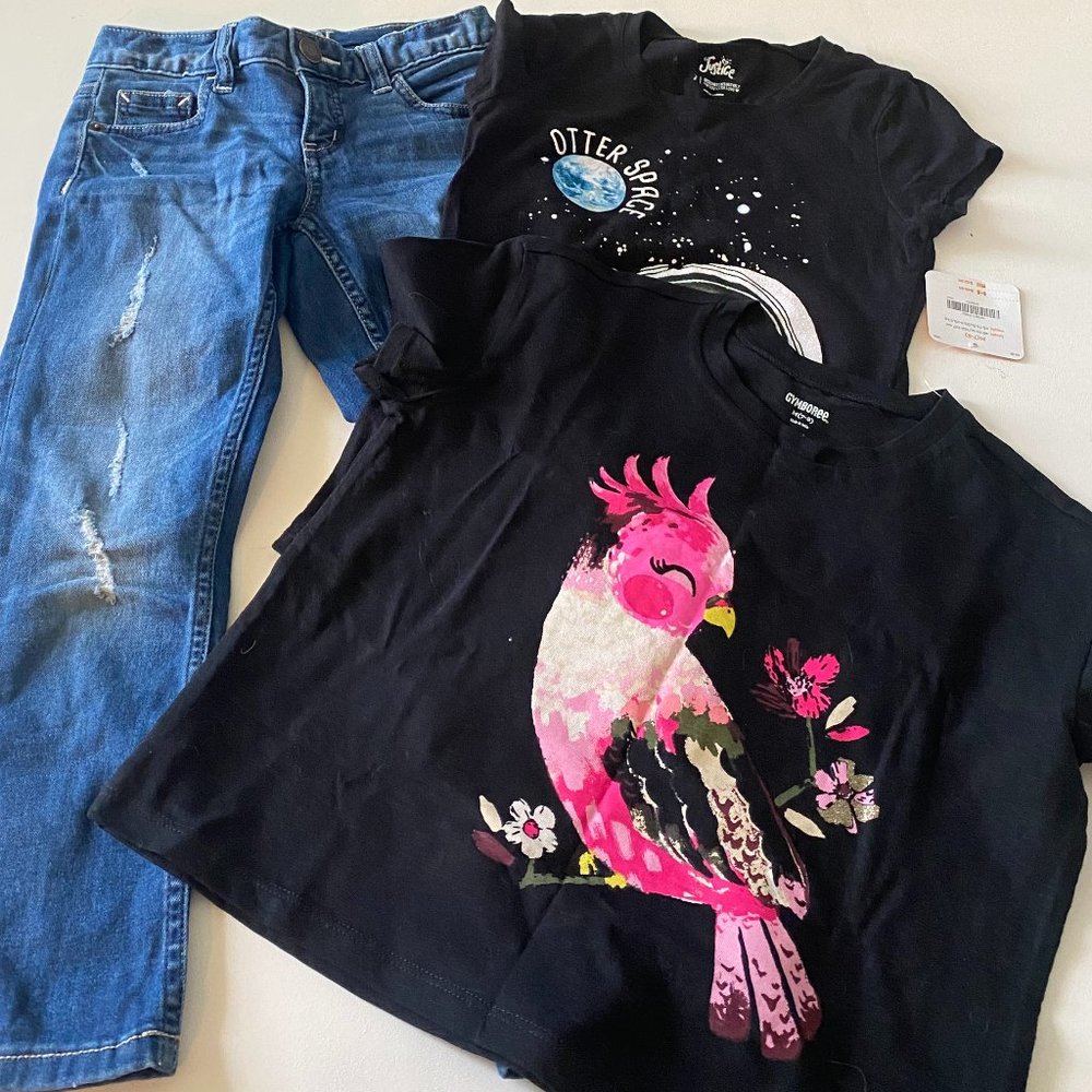 3Pc Justice Gymboree T-Shirt Jeans Outfit